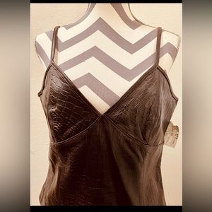 IRKA Camisole - Women’s Brown Leather Camisole. Size Large. NWT